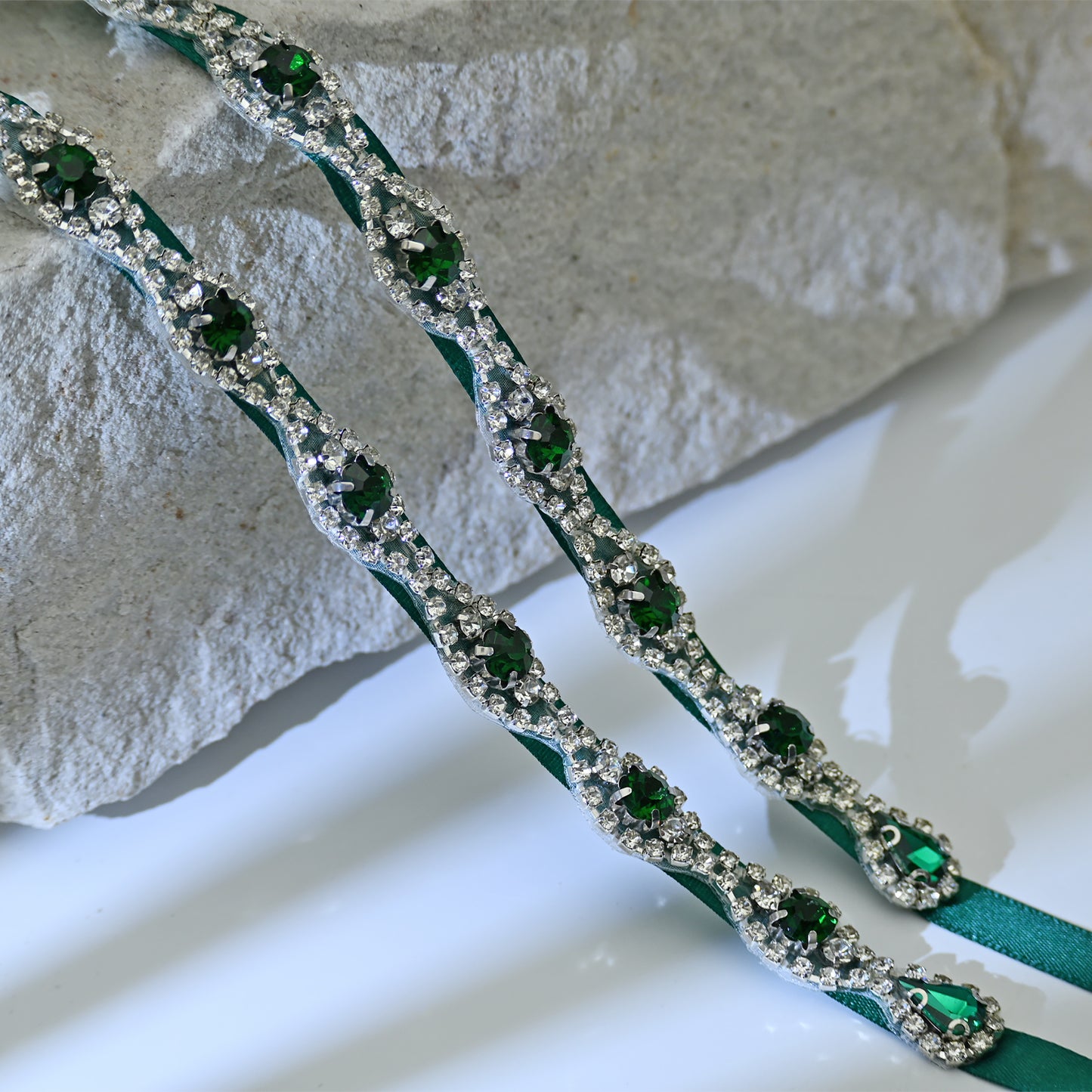 Bridella BS30KL Green Rhinestone Belt