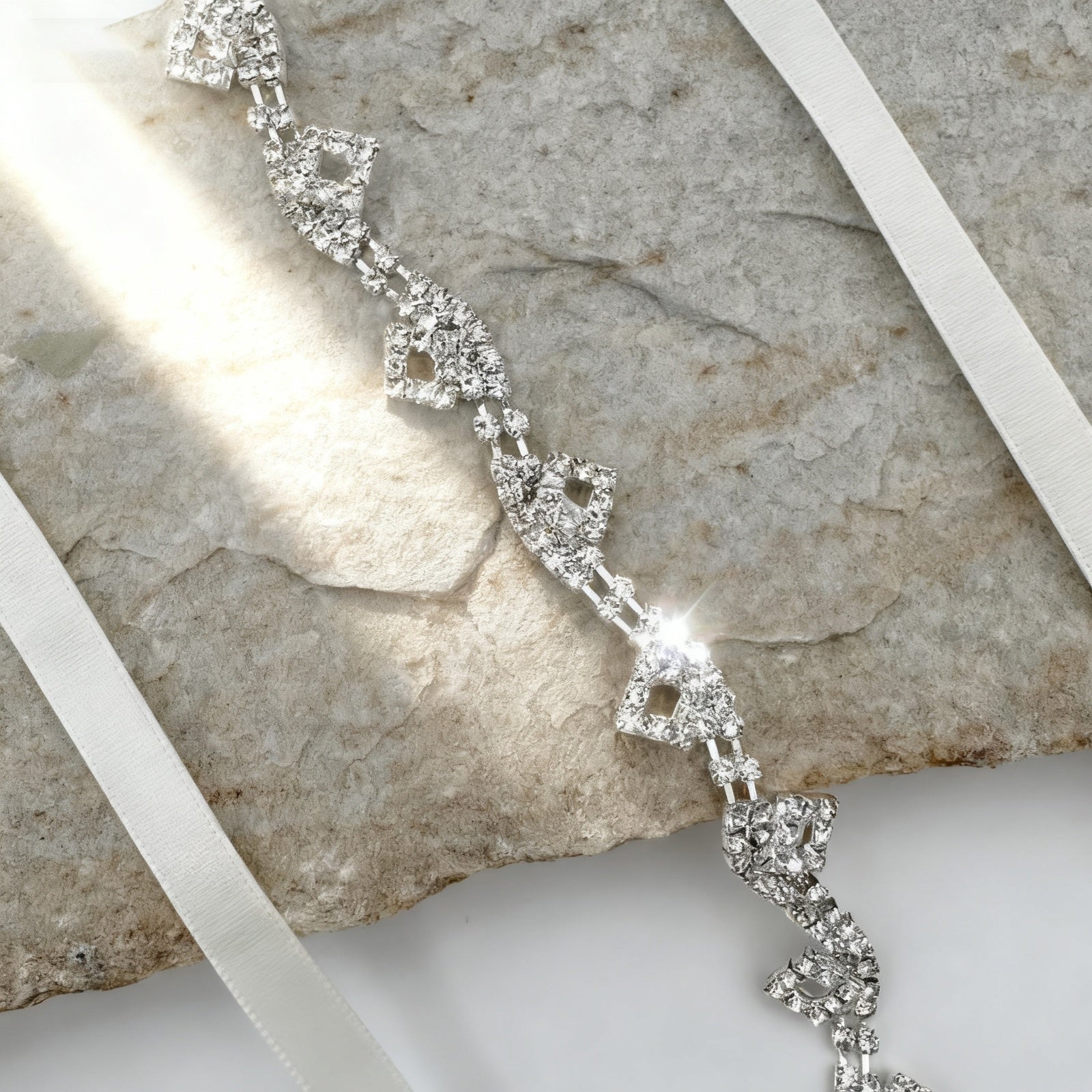 off white rhinestone belt