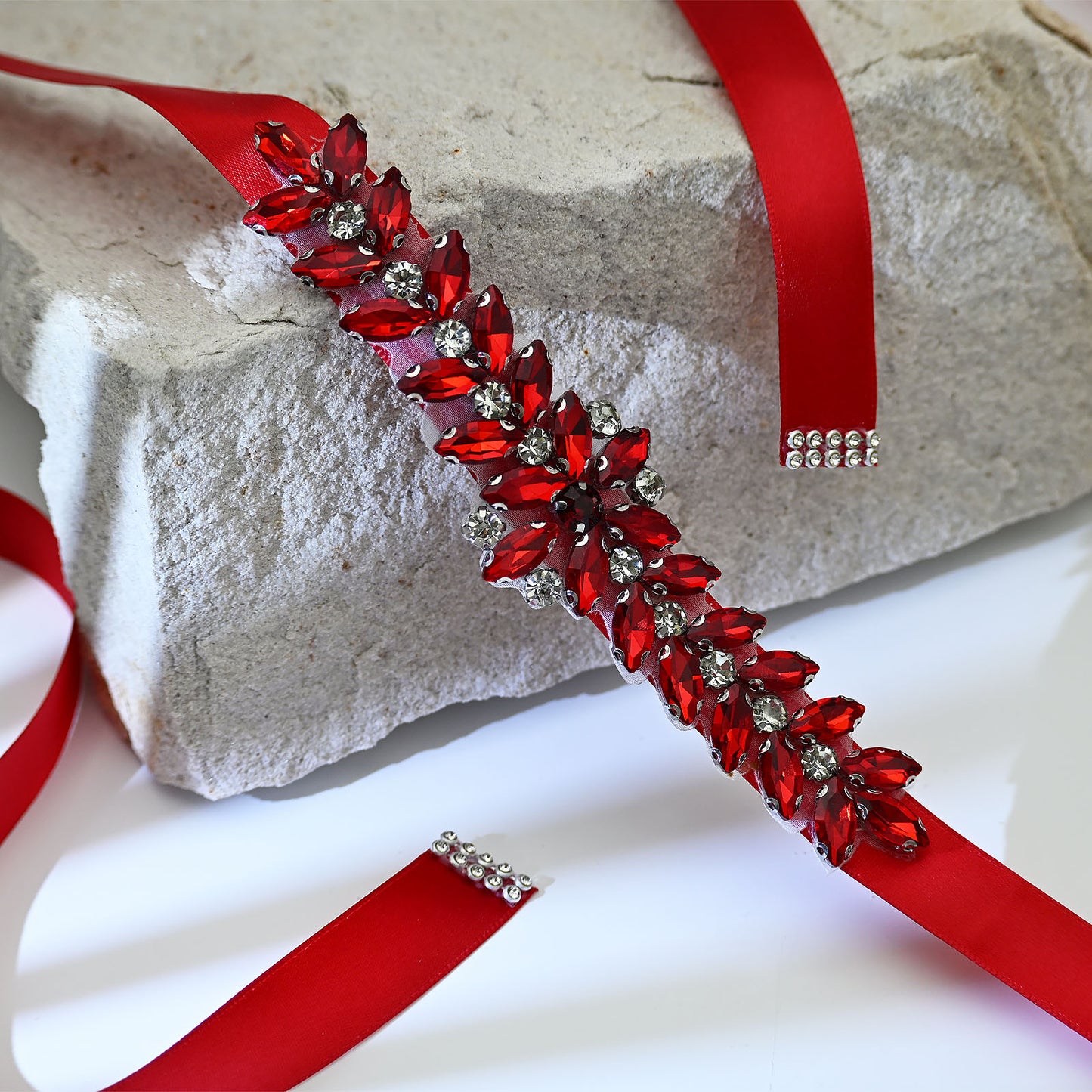 Bridella BS69R Red Rhinestone Belt