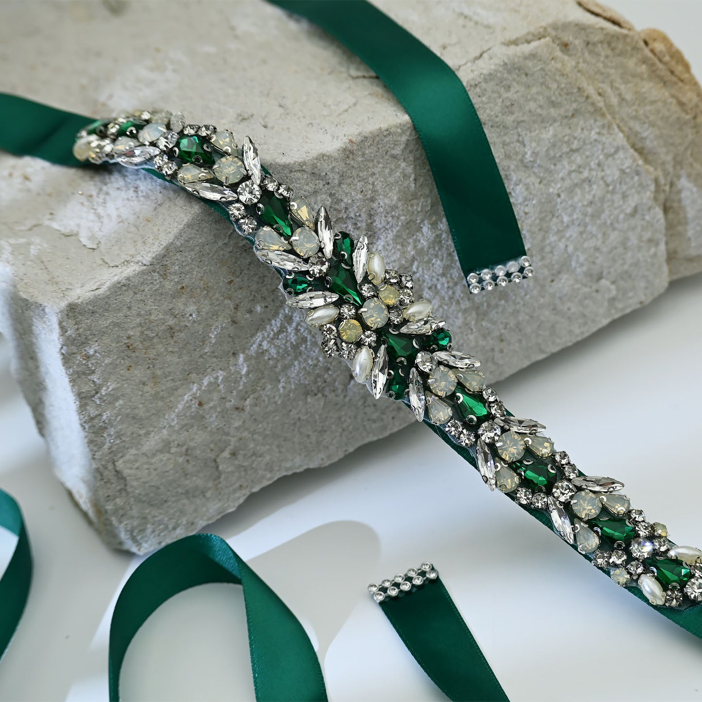 Bridella BS57KL Green Rhinestone Belt