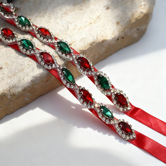 Bridella BS189 Wine Rhinestone Belt