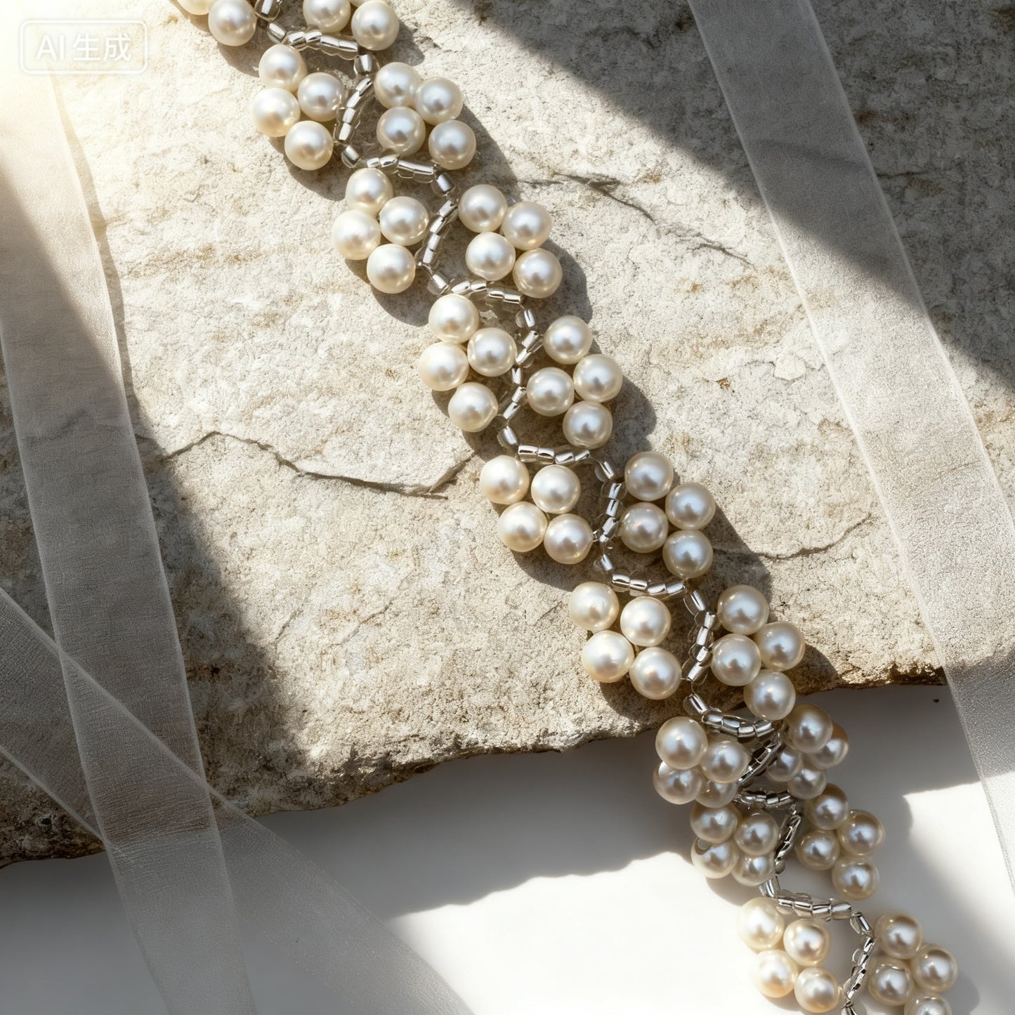 BS147 ivory pearl belt