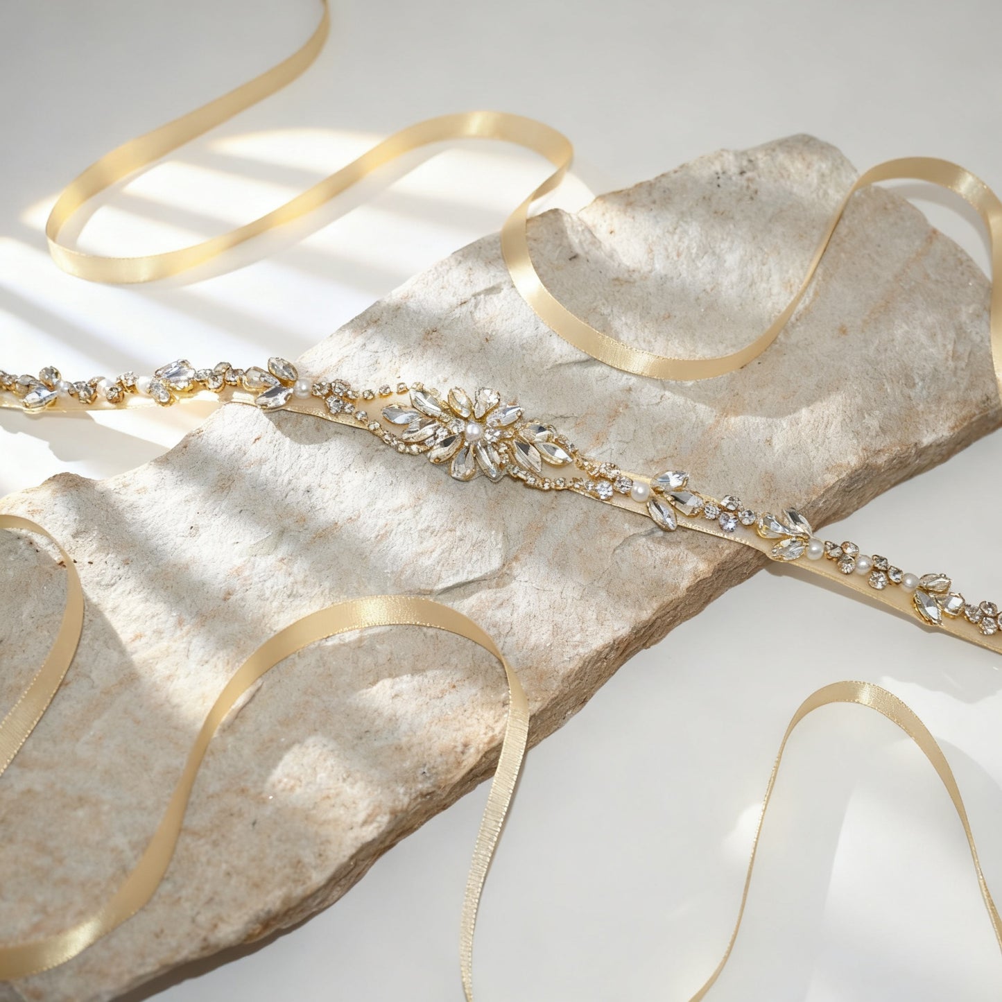 Bridella BS09G Gold Rhinestone & Pearl Accessory