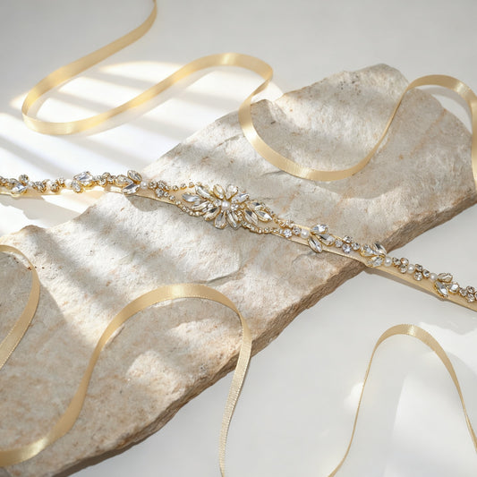 Bridella BS09G Gold Rhinestone & Pearl Accessory