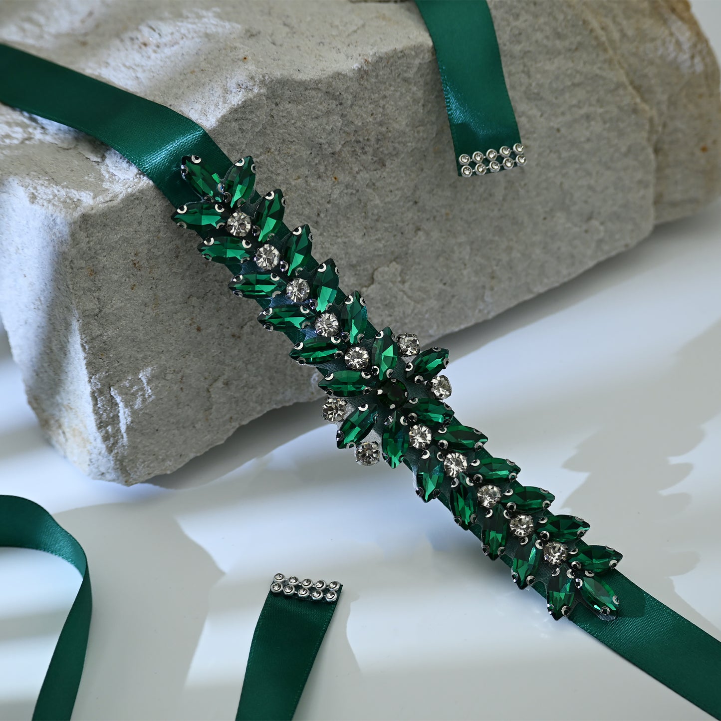 Bridella BS69KL Green Rhinestone Belt