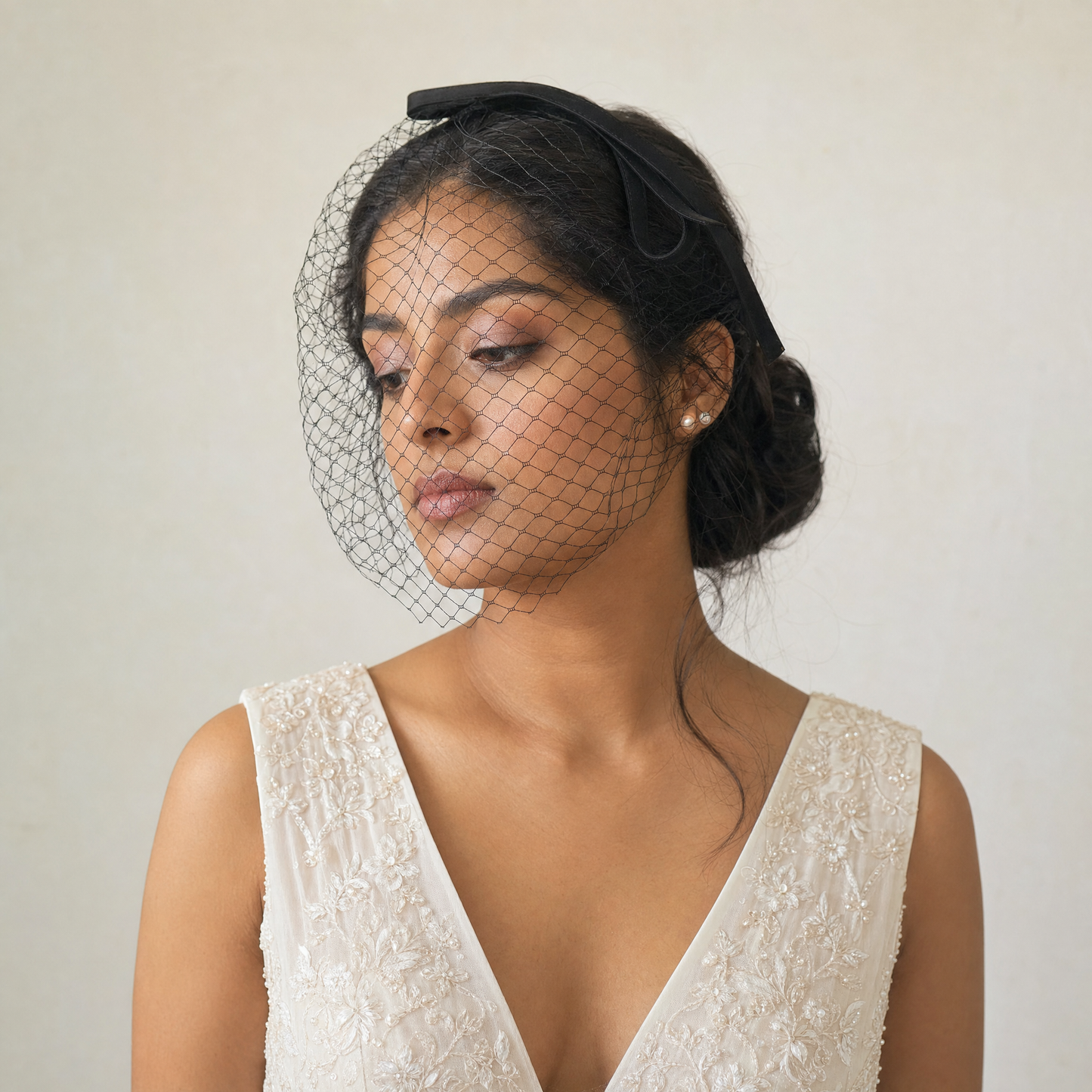 Bow Birdcage Bridal Veil Wedding Headband Veil - Bridella BMA23-B