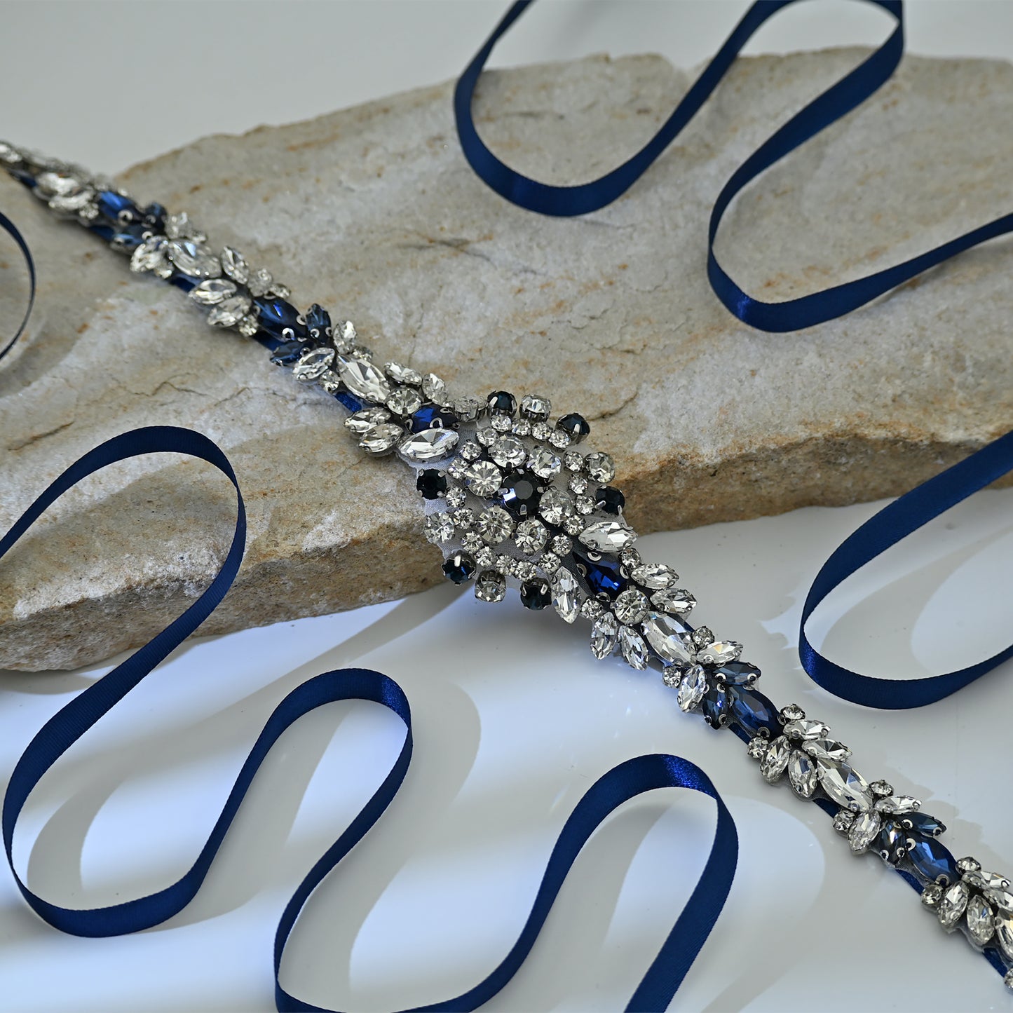 Bridella BS124ML Blue Rhinestone Belt