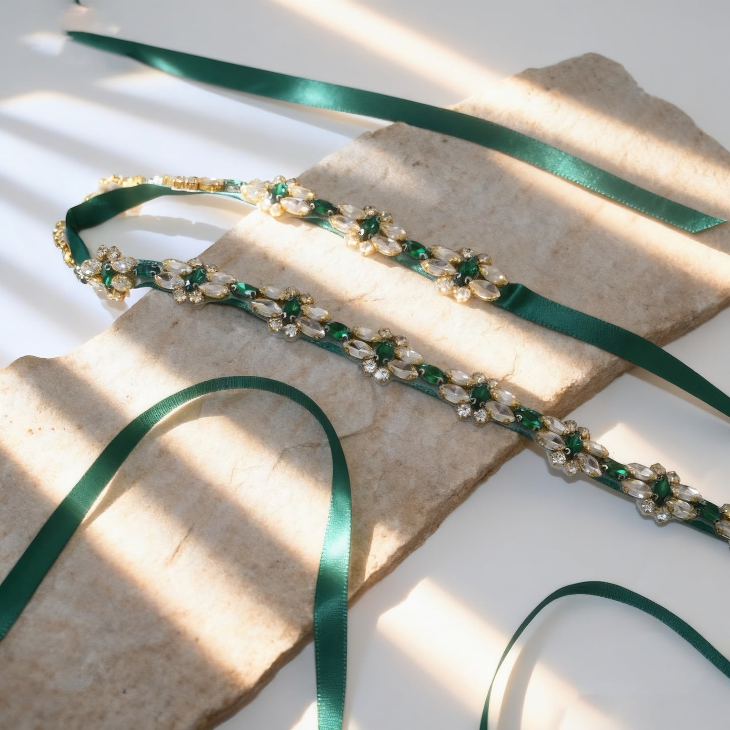 Bridella BS333GKL Green Rhinestone Belt