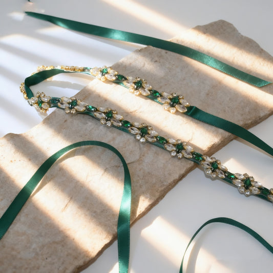 Bridella BS333GKL Green Rhinestone Belt