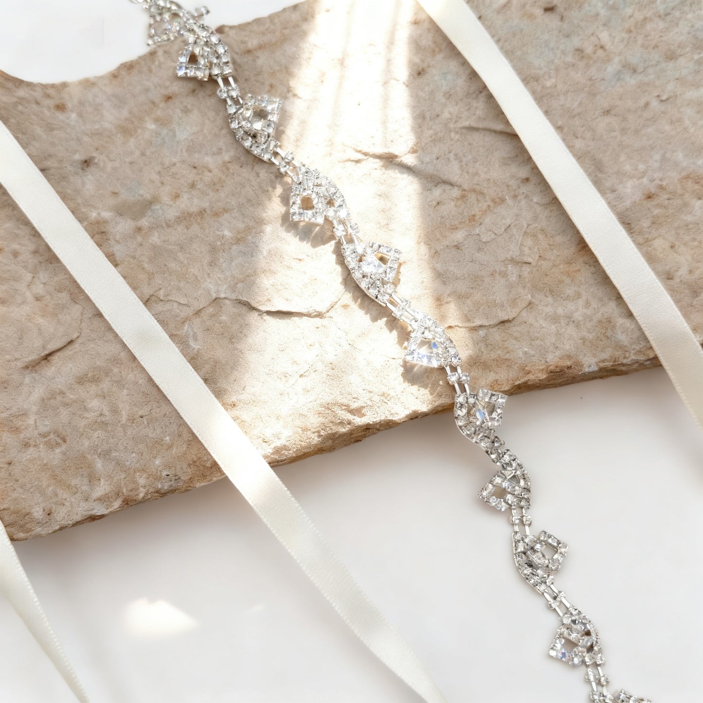 off white rhinestone belt