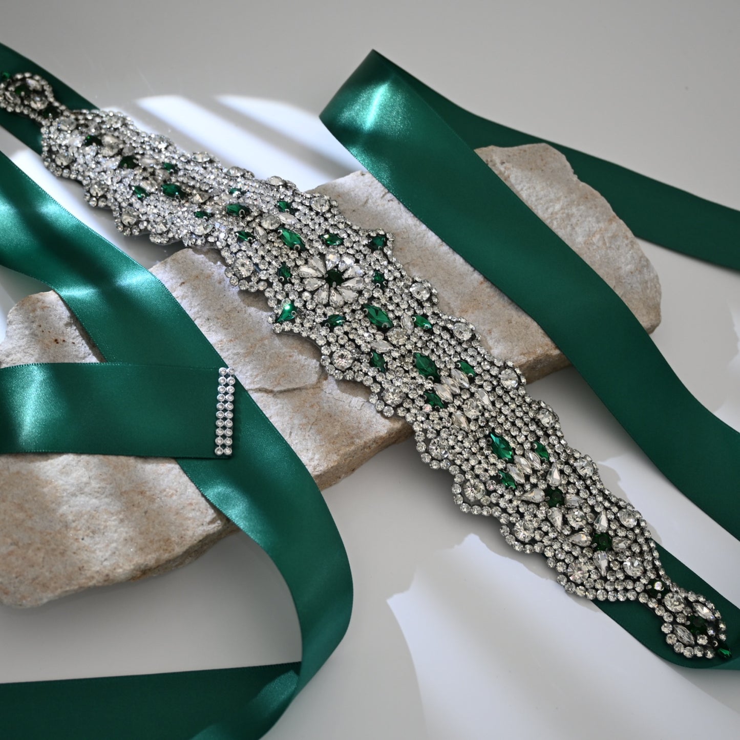 Bridella BS233LKL Green Rhinestone Belt