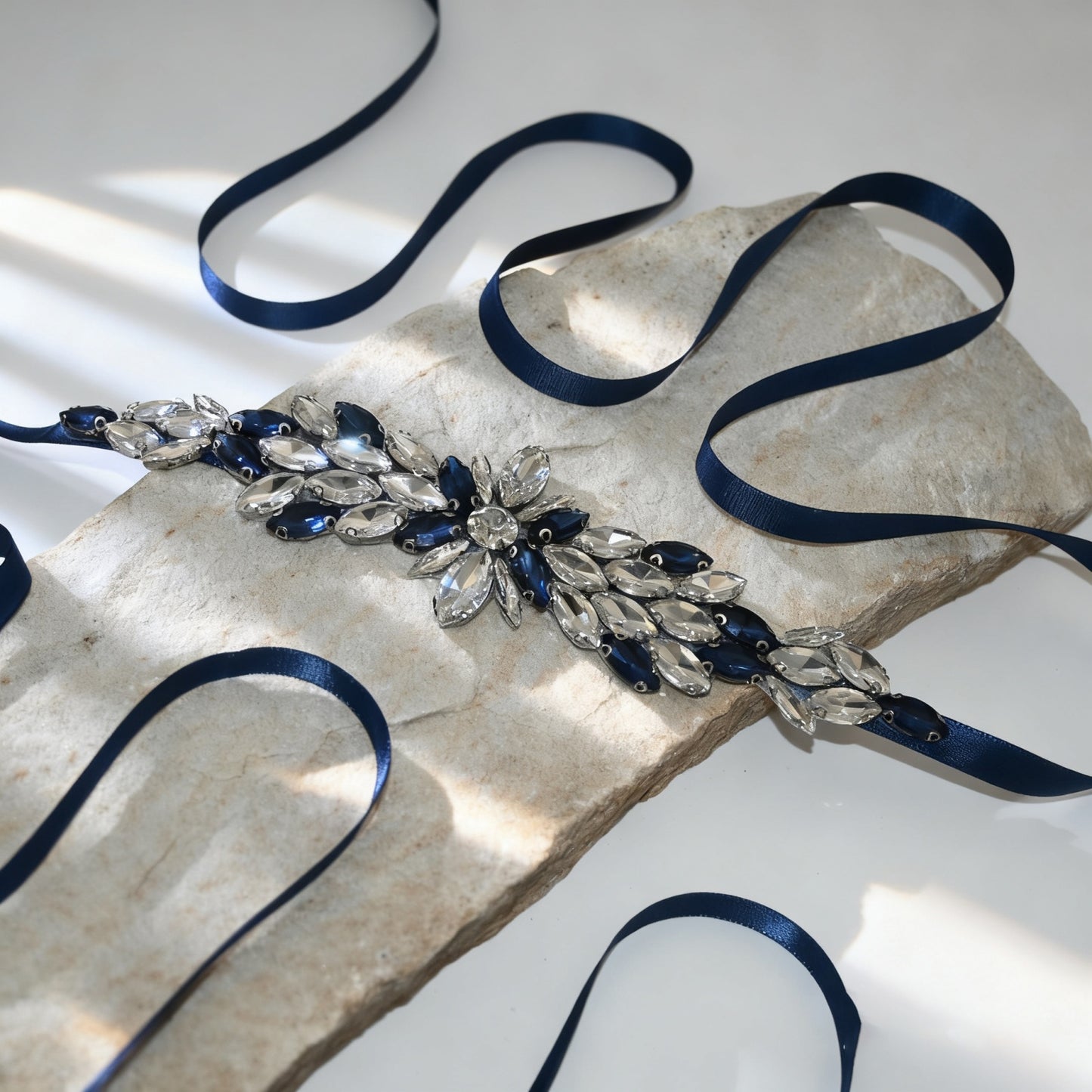 Bridella BS227ML Navy Rhinestone Belt