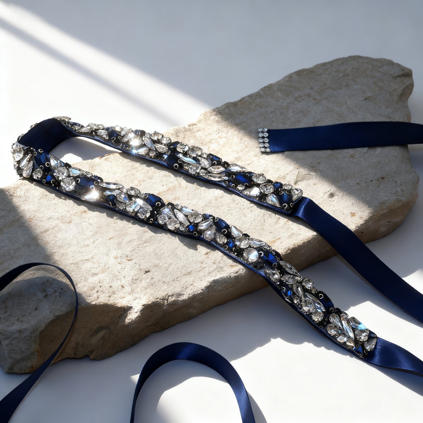 Bridella BS85ML Navy Rhinestone Belt