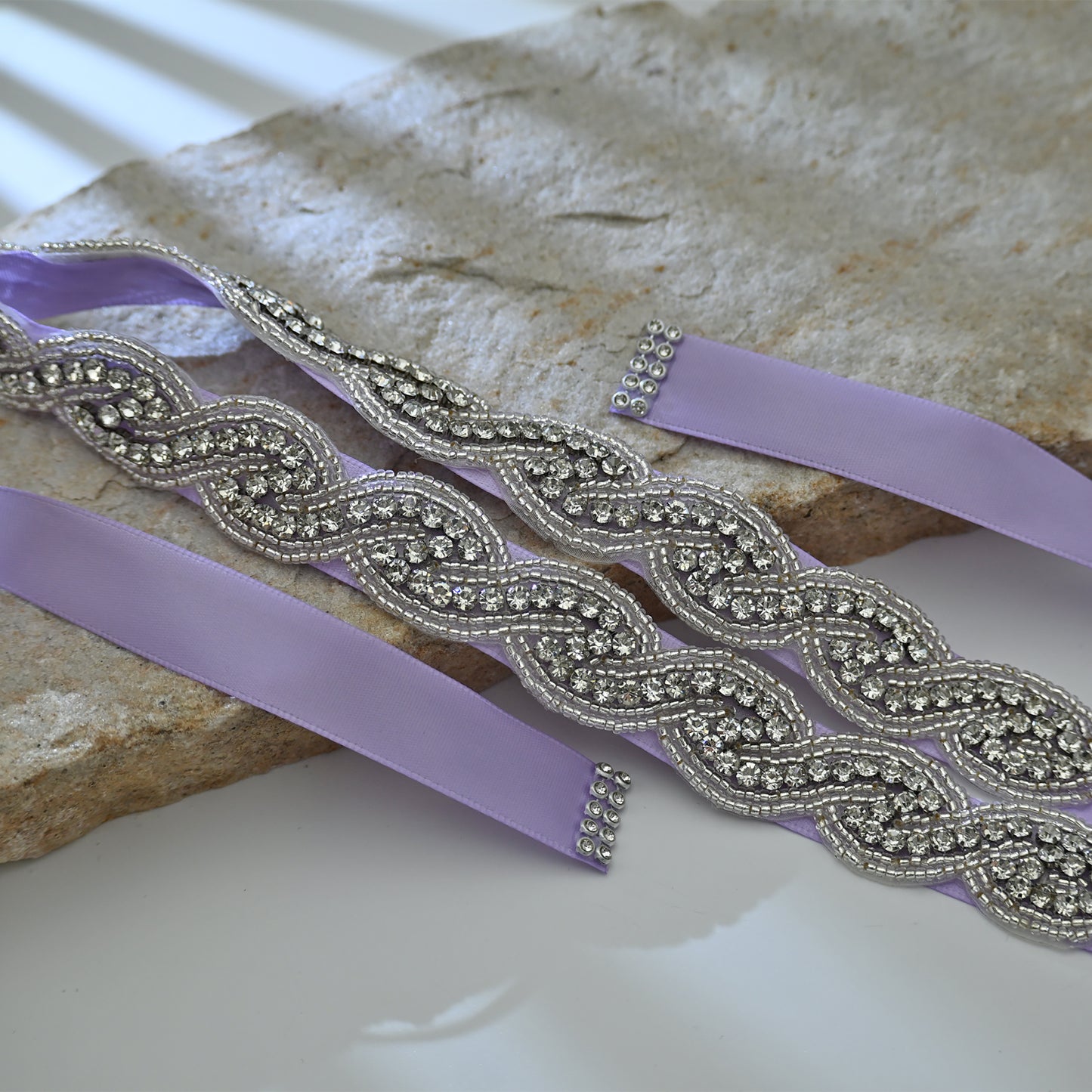 Bridella BS62 Purple Rhinestone Belt
