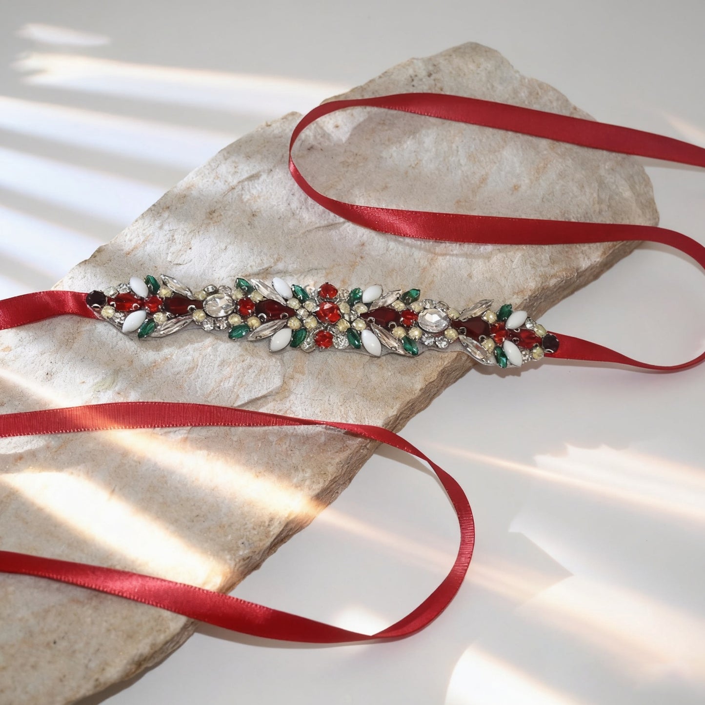 Bridella BS477 Red Satin & Crystal Belt