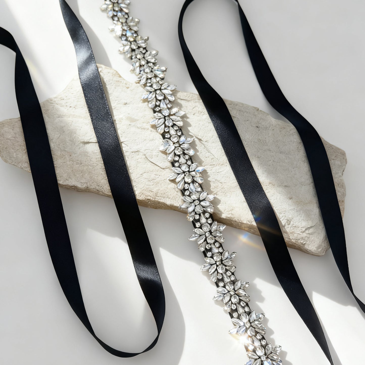 BS269 black rhinestone belt