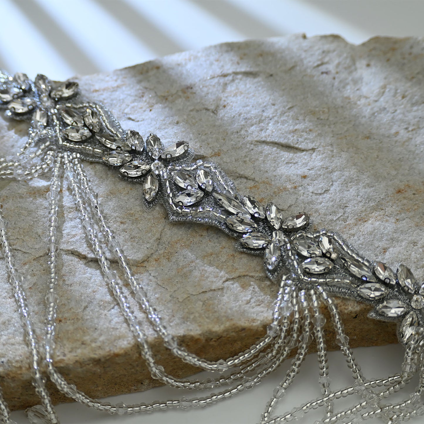 Bridella BS08 Off White Rhinestone Belt