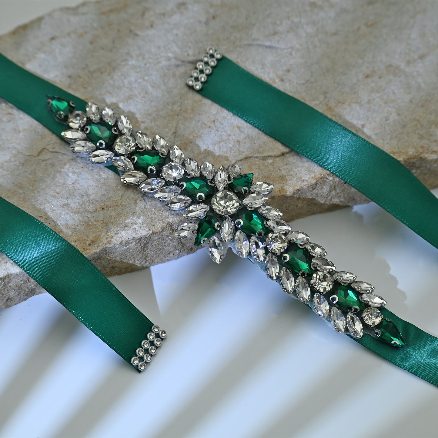 Bridella BS191KL-Green Green Rhinestone Belt