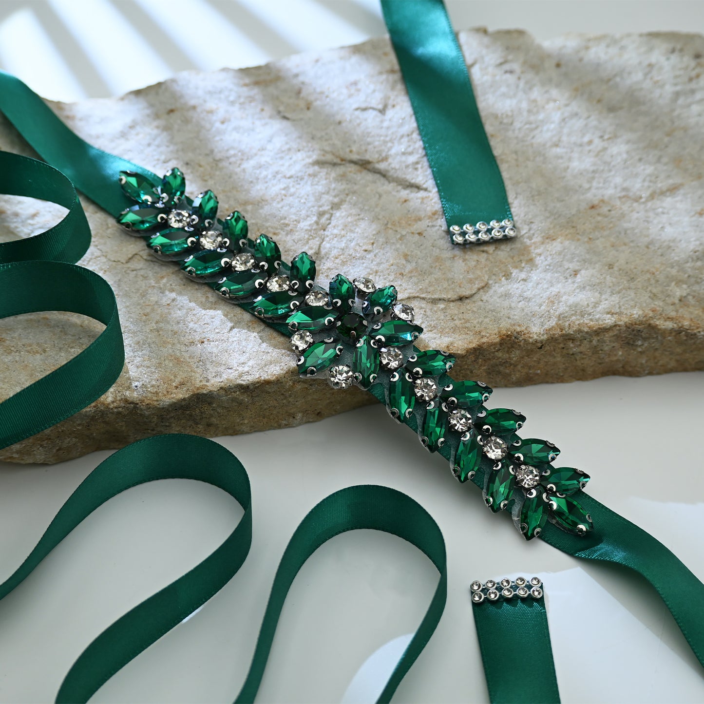 Bridella BS69KL Green Rhinestone Belt