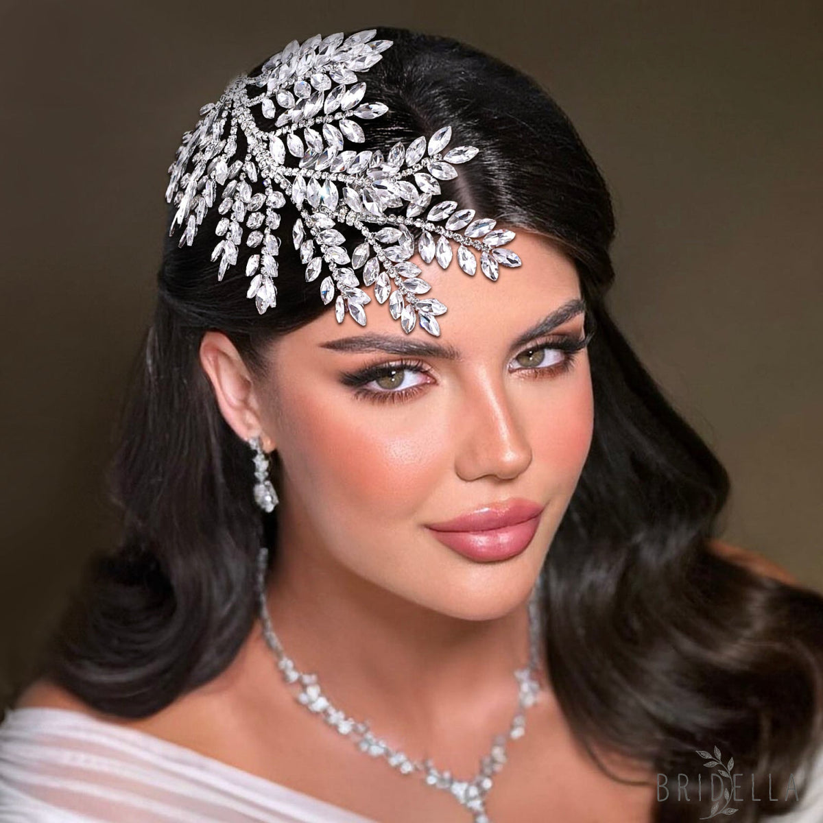 BHP759-Silvery silver rhinestone tiara