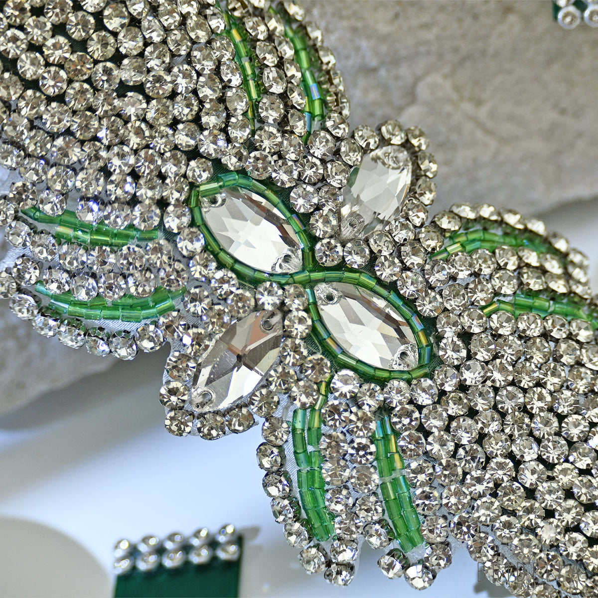 Emerald Green Rhinestone Bridal Sash Wedding Dress Belt – Bridella BS152KL - Emerald - Belts