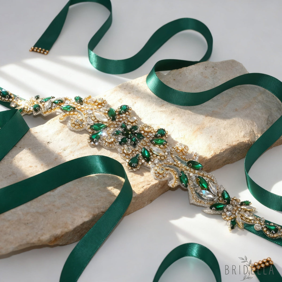 Emerald Rhinestone Belt - Emerald - Blets