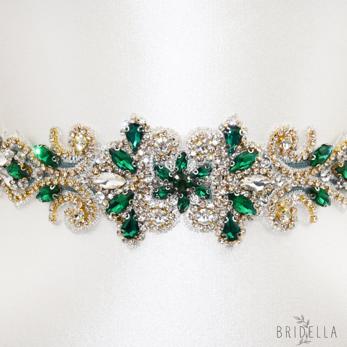Emerald Rhinestone Belt - Emerald - Blets