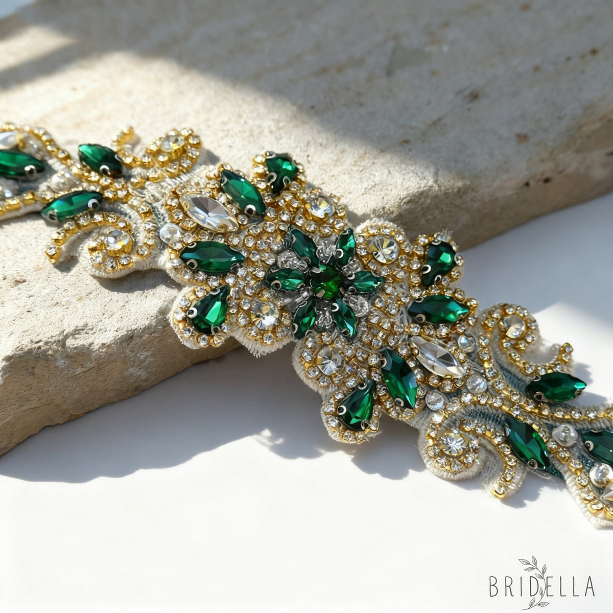 Emerald Rhinestone Belt - Emerald - Blets