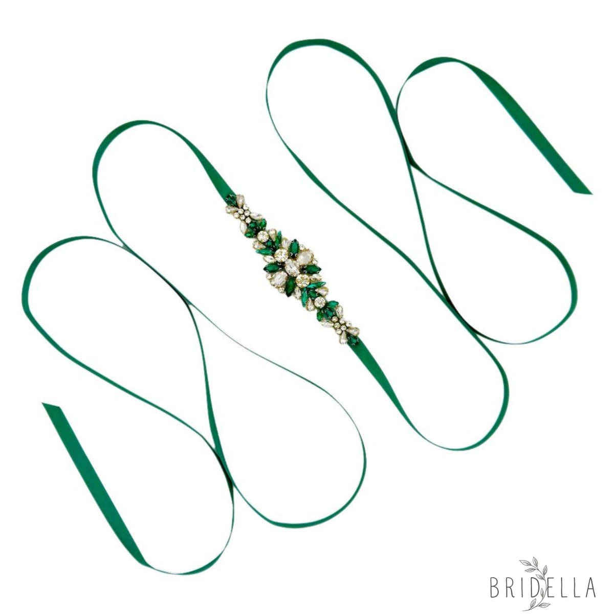 Emerald Rhinestone Belt - Bridella BS128GKL - Belts