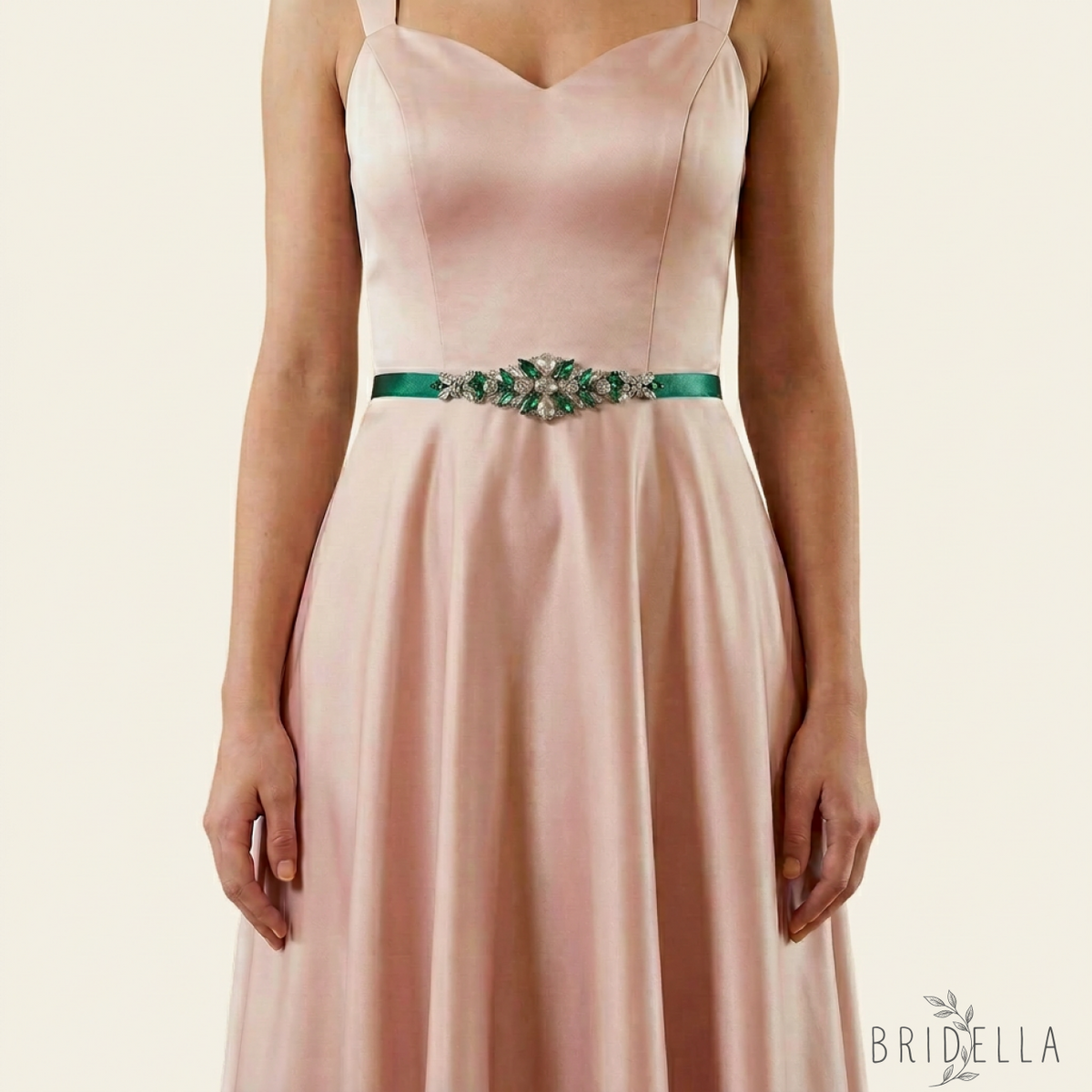Emerald Rhinestone Belt - Bridella BS128GKL - Belts