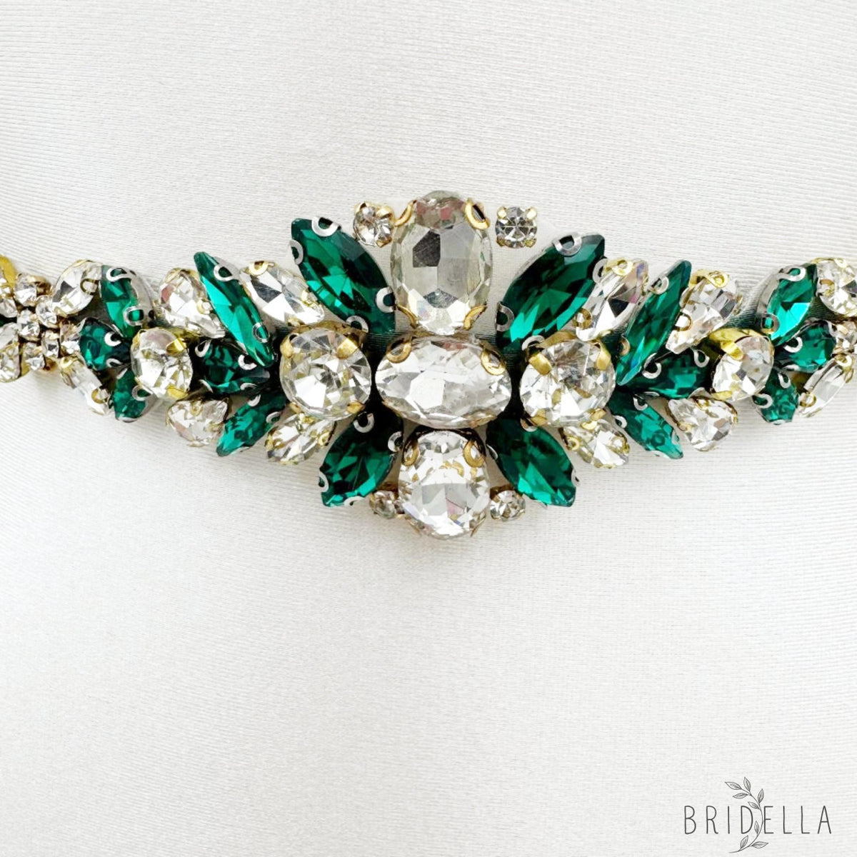 Emerald Rhinestone Belt - Bridella BS128GKL - Belts