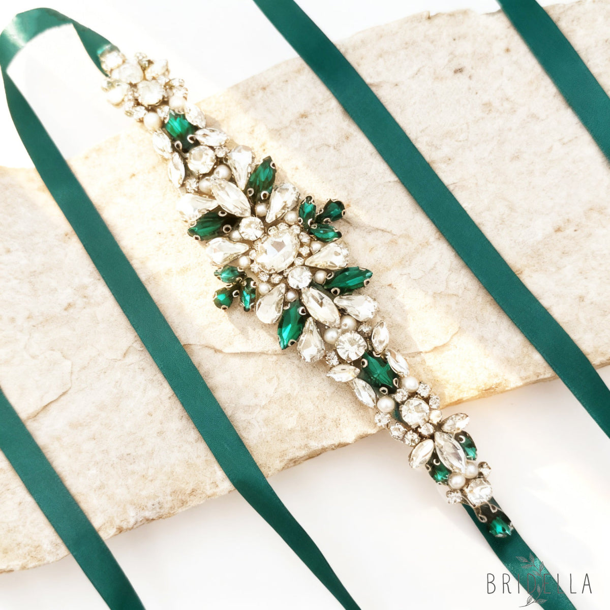 Emerald Rhinestone Belt - Bridella BS133KL - red 1 - Blets