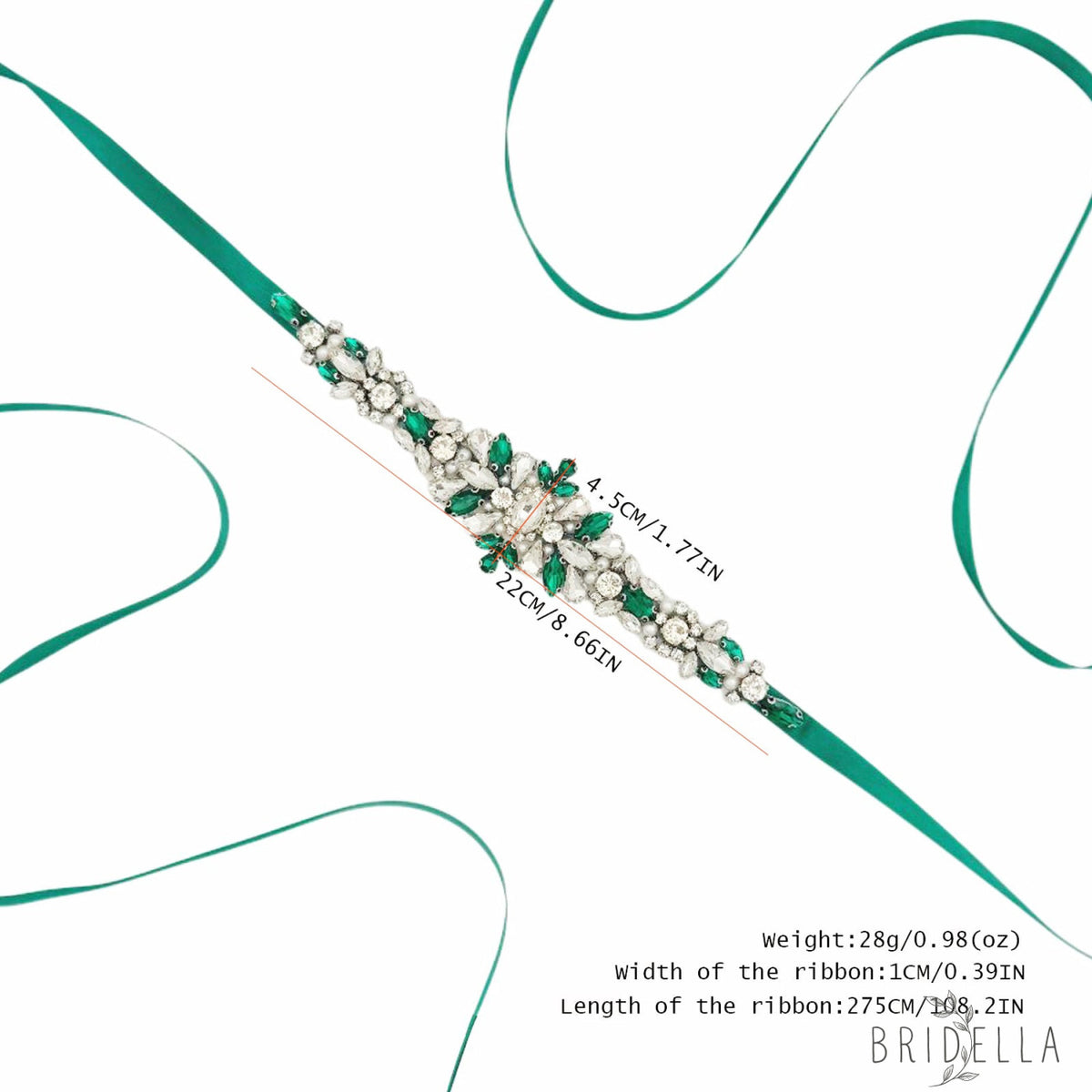 Emerald Rhinestone Belt - Bridella BS133KL - red 1 - Blets