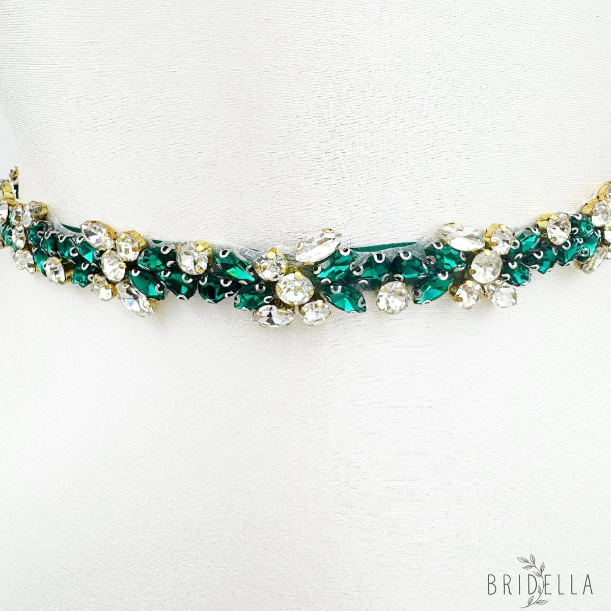 Emerald Rhinestone Belt - Bridella BS437KL - Emerald - Blets