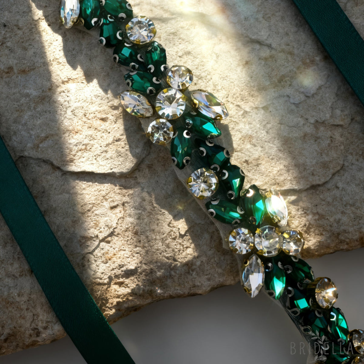 Emerald Rhinestone Belt - Bridella BS437KL - Emerald - Blets