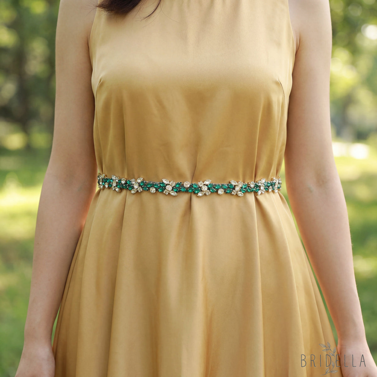 Emerald Rhinestone Belt - Bridella BS437KL - Emerald - Blets