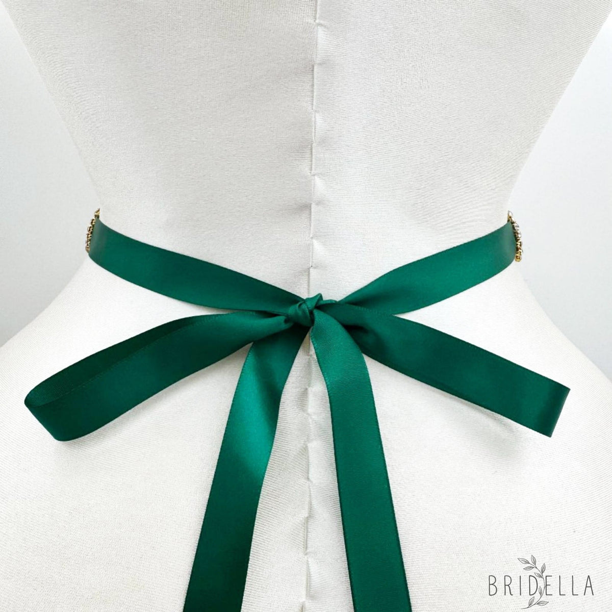 Emerald Rhinestone & Pearl Belt - Bridella BS161KL - Emerald - Blets