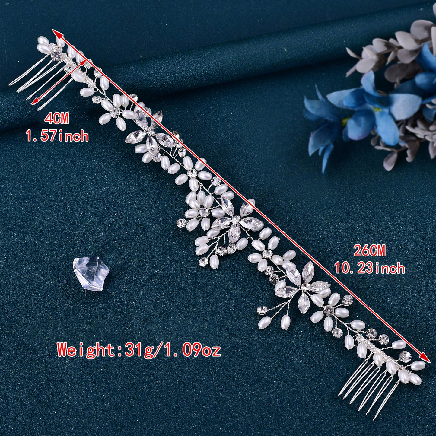 Bridell Sliver Bride Headband Hairstyles with comb