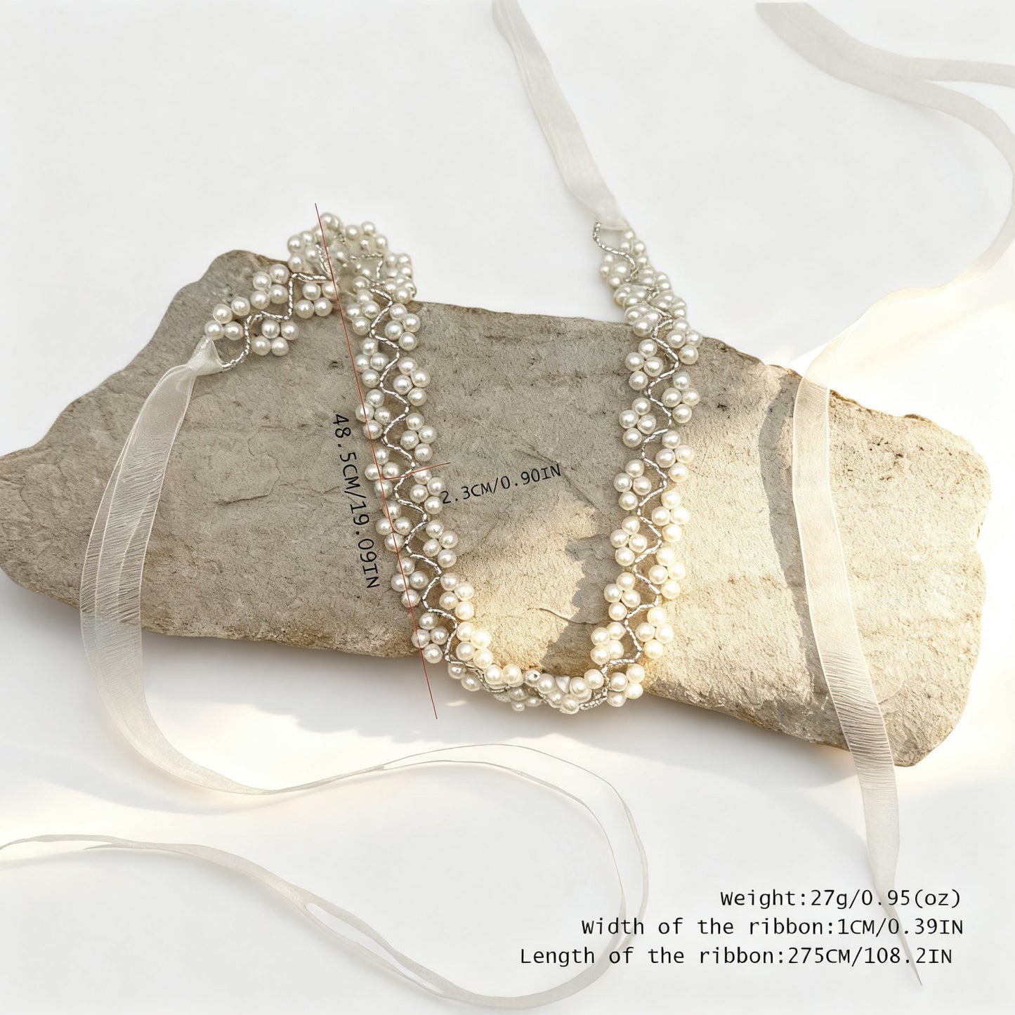 BS147 ivory pearl belt