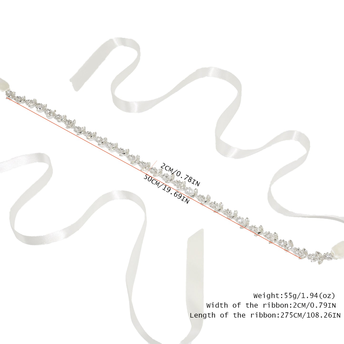 Off White Rhinestone Bridal Belt Wedding Sash – Bridella BS440