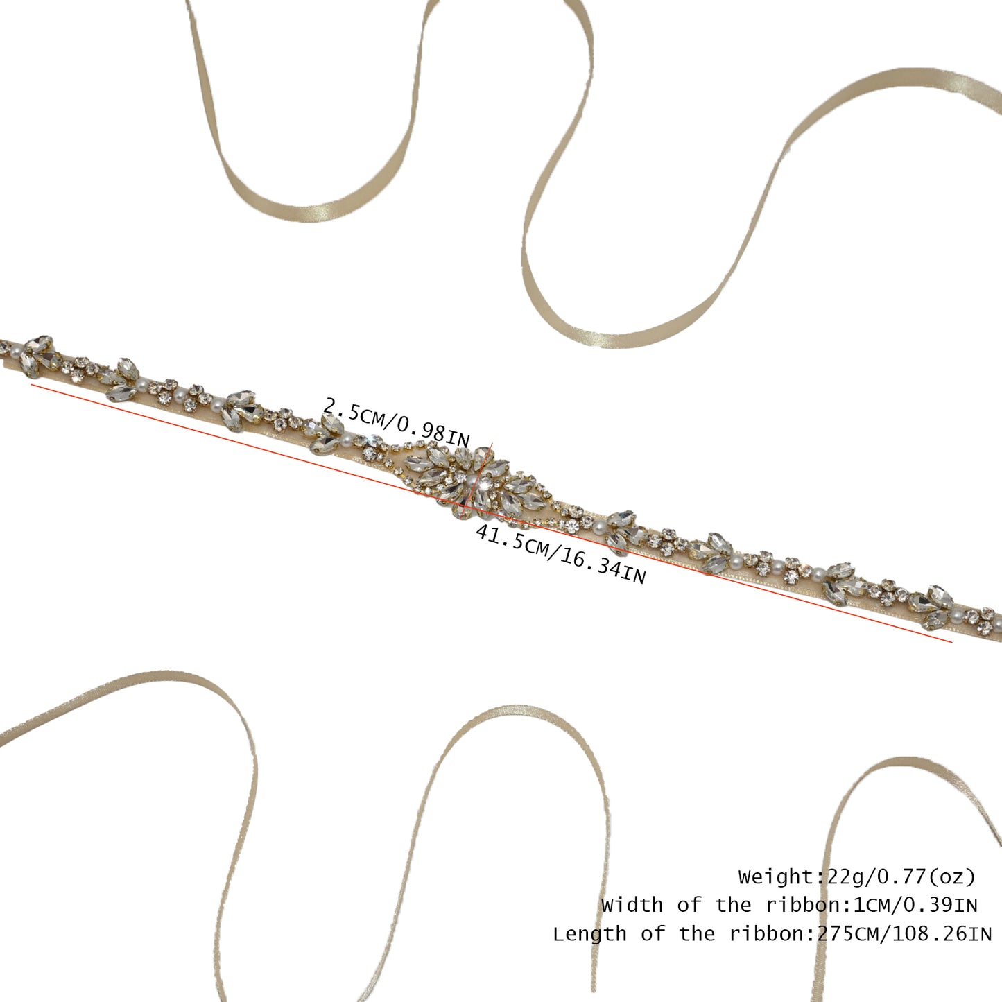 Bridella BS09G Gold Rhinestone & Pearl Accessory