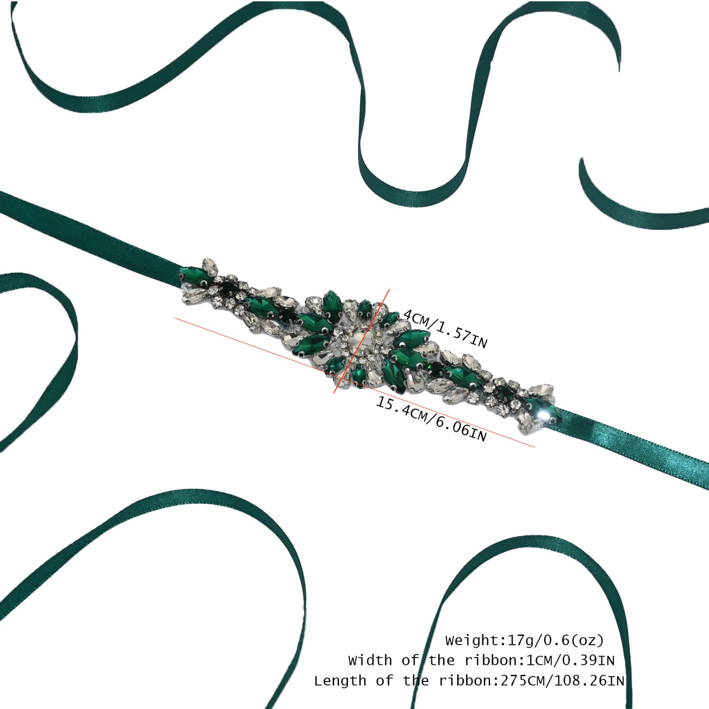 Bridella BS142KL Green Rhinestone Belt