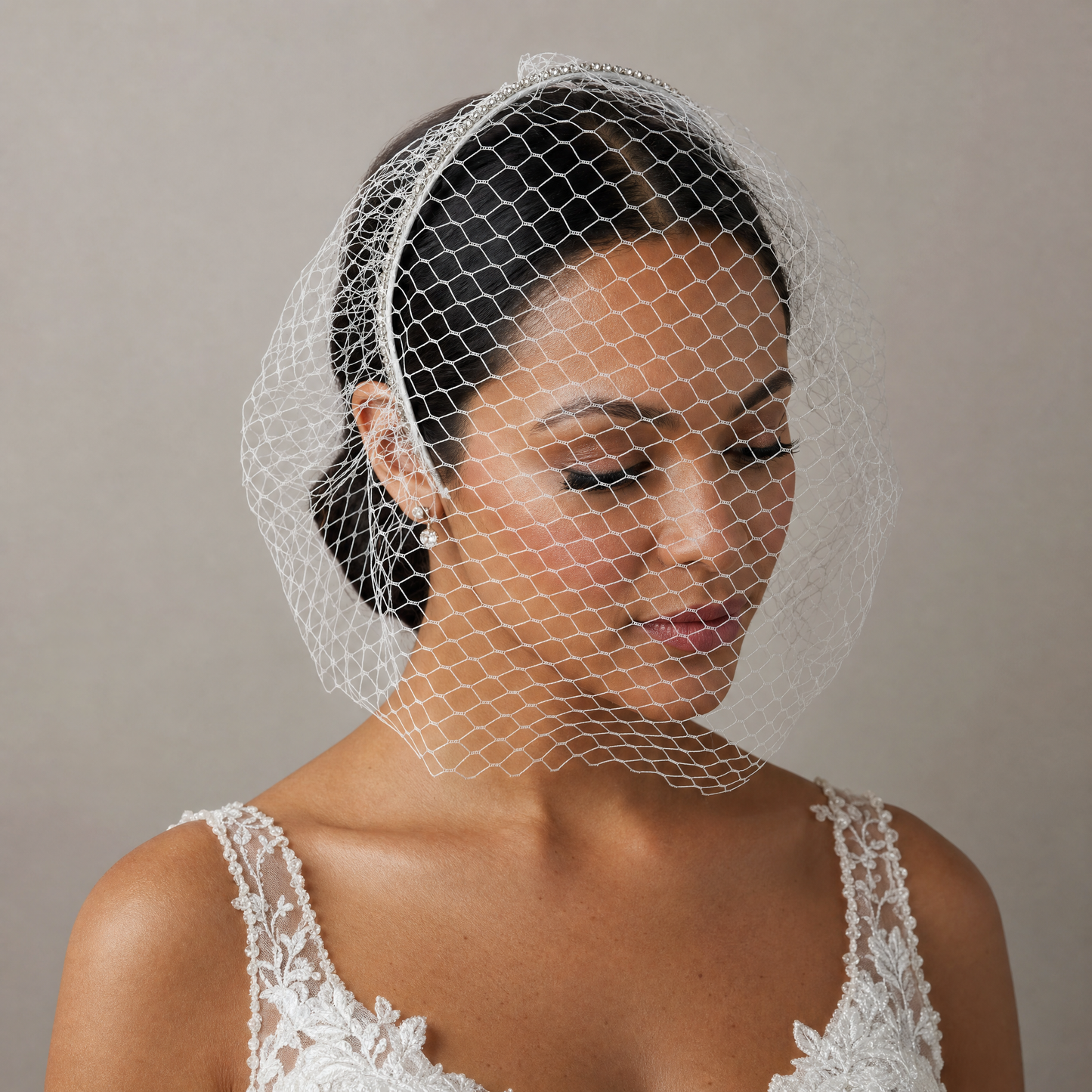 Vintage Birdcage Bridal Veil Wedding Headband Veil - Bridella BMA49-W