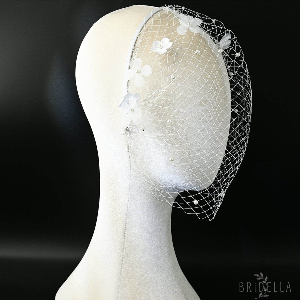 Floral Bridal Veil Headband Wedding Hair Accessory - Bridella BVA27-W - IVONY