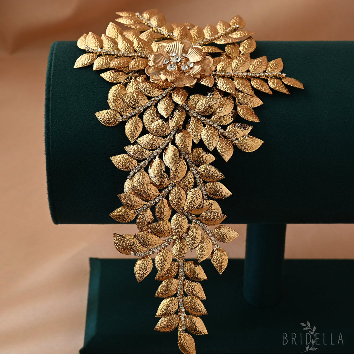 Gold Rhinestone Bridal Crown Tiara for Wedding - Bridella BHP510-G - Gold