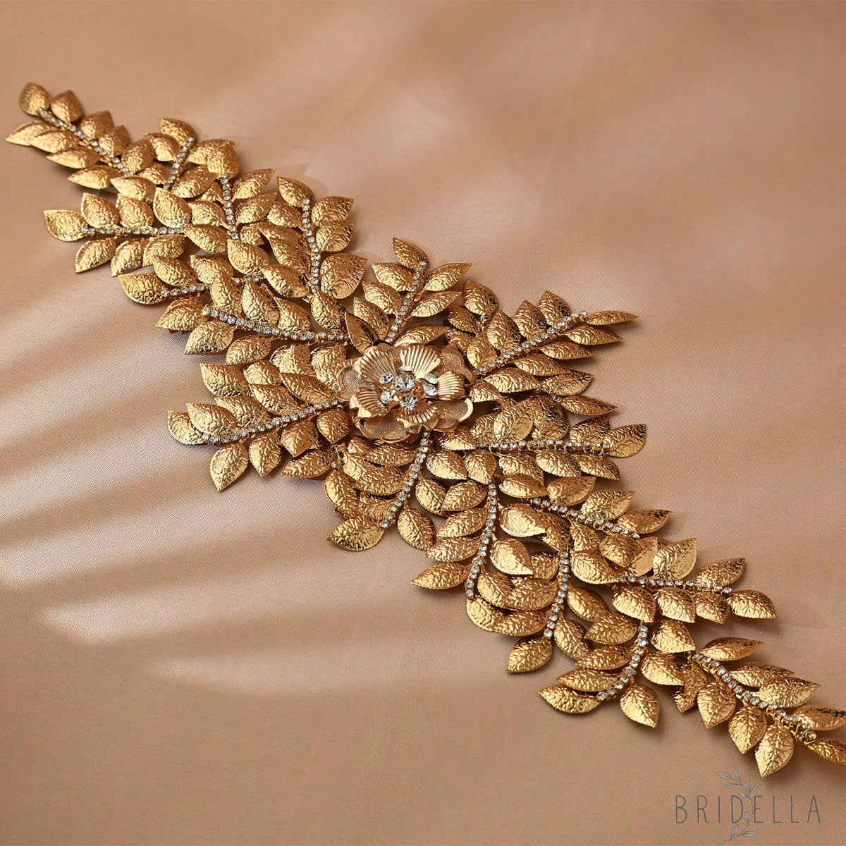 Gold Rhinestone Bridal Crown Tiara for Wedding - Bridella BHP510-G - Gold