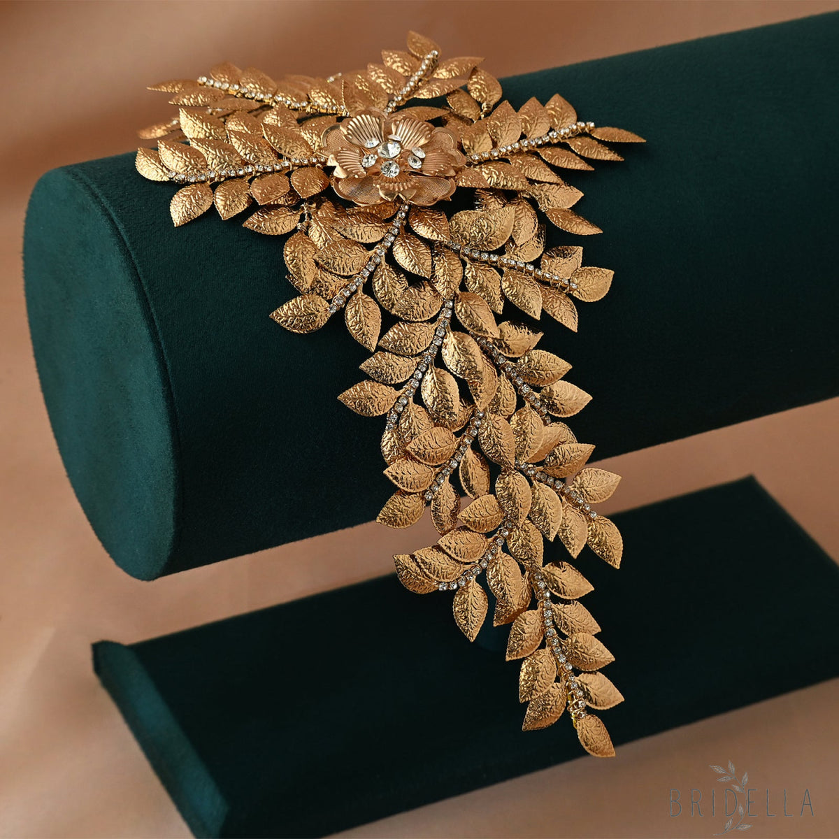 Gold Rhinestone Bridal Crown Tiara for Wedding - Bridella BHP510-G - Gold