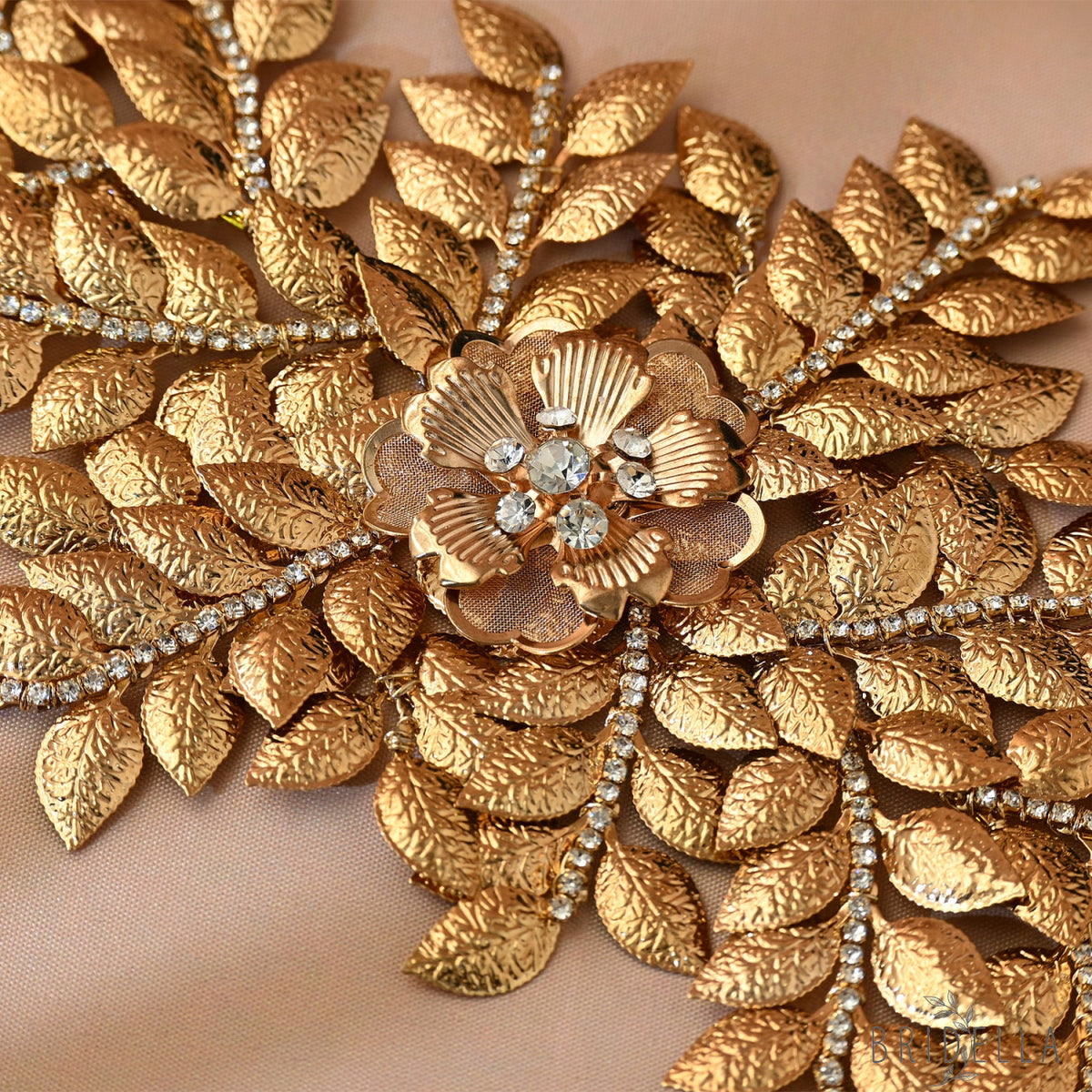 Gold Rhinestone Bridal Crown Tiara for Wedding - Bridella BHP510-G - Gold