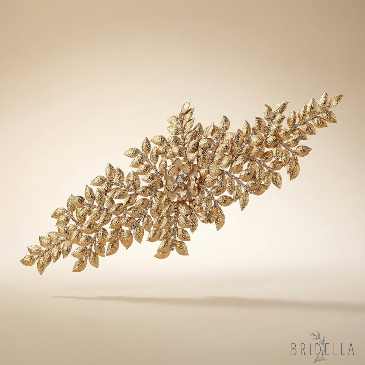 Gold Rhinestone Bridal Crown Tiara for Wedding - Bridella BHP510-G - Gold