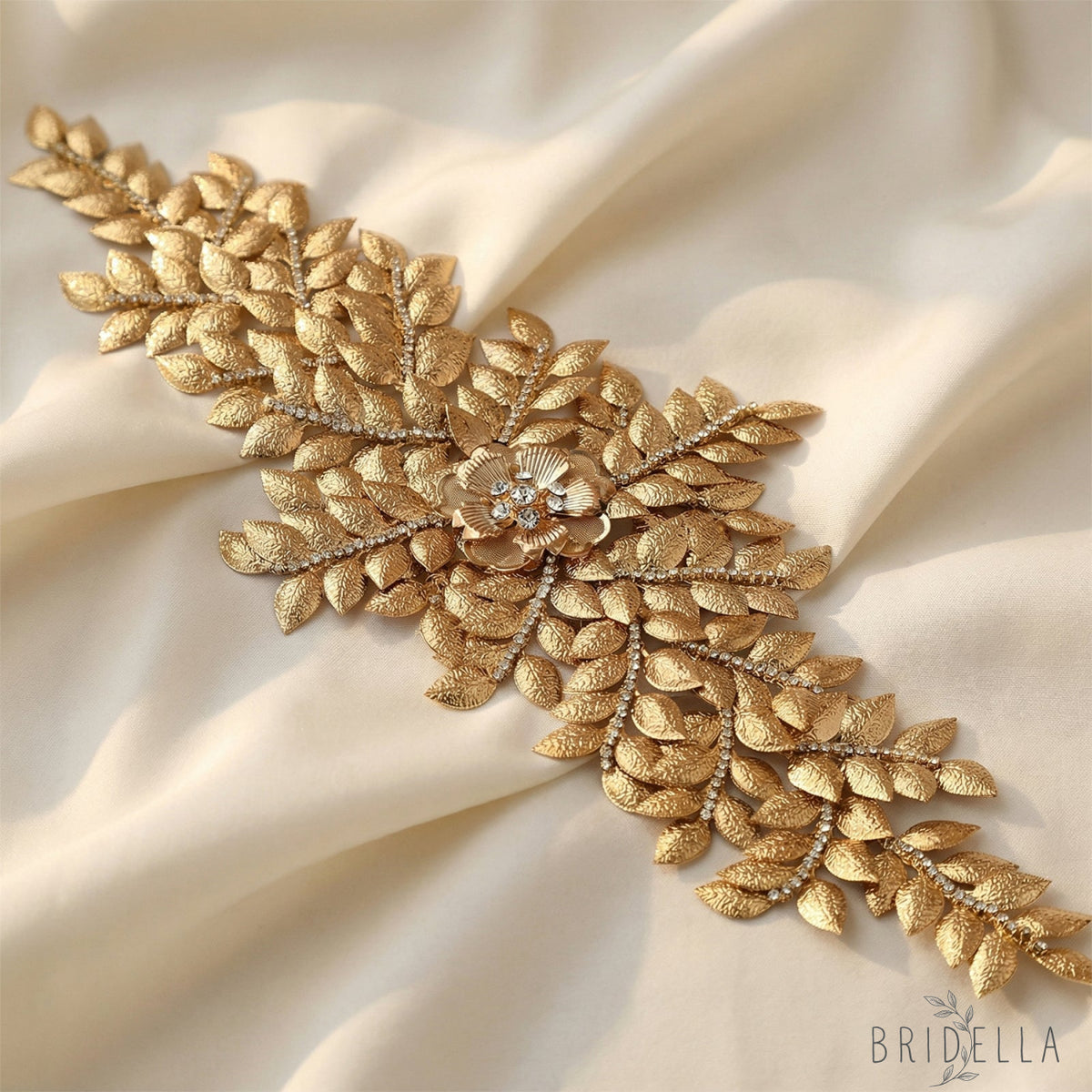 Gold Rhinestone Bridal Crown Tiara for Wedding - Bridella BHP510-G - Gold